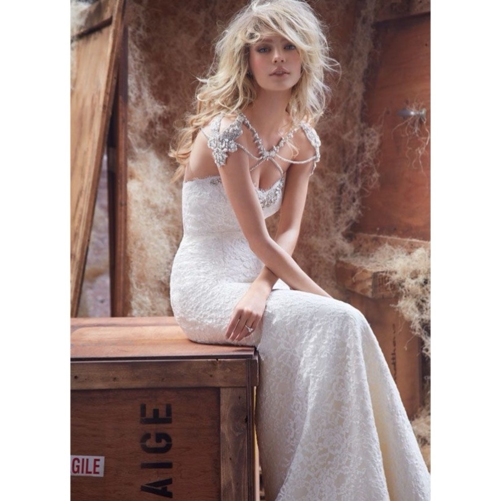 Hayley Paige Kadence Wedding Gown with Jeweled Bolero